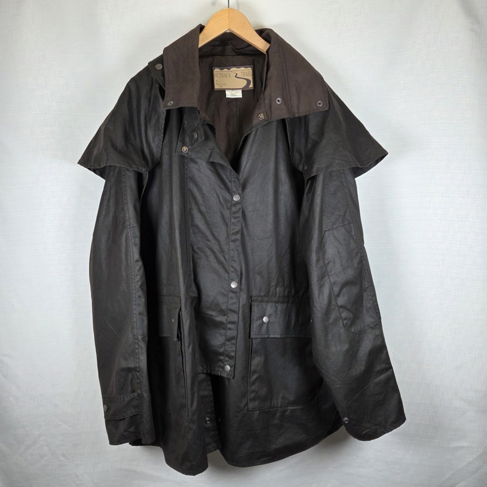 Foxfire Snowy River Oilskin Short Duster Riding Drover Black Jacket Men's 3XL